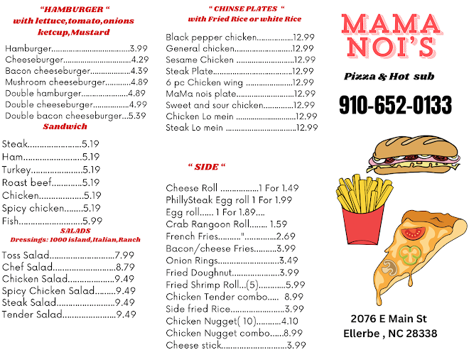 Mama Nois Pizza & Hot Sub & Chinese menu 1